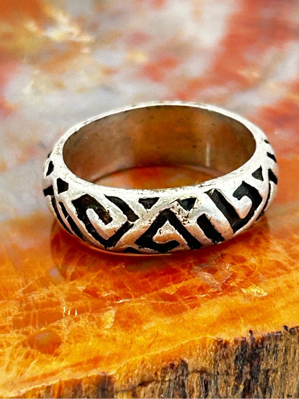 Vintage Sterling Silver Ring Band - Size 6.75